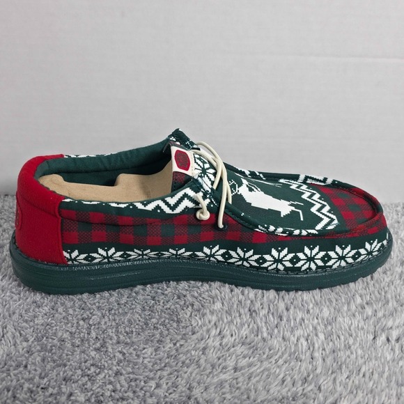 Hey Dude Wally Green Holiday Cheers Christmas Slip On Shoes Mens Size 12 Loafers main image 13
